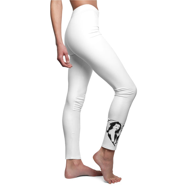 Women’s White Heart Leggings