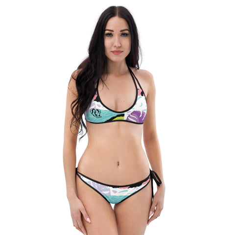 Multi-Colored Print Reversible Bikini