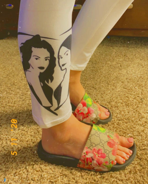 Women’s White Heart Leggings